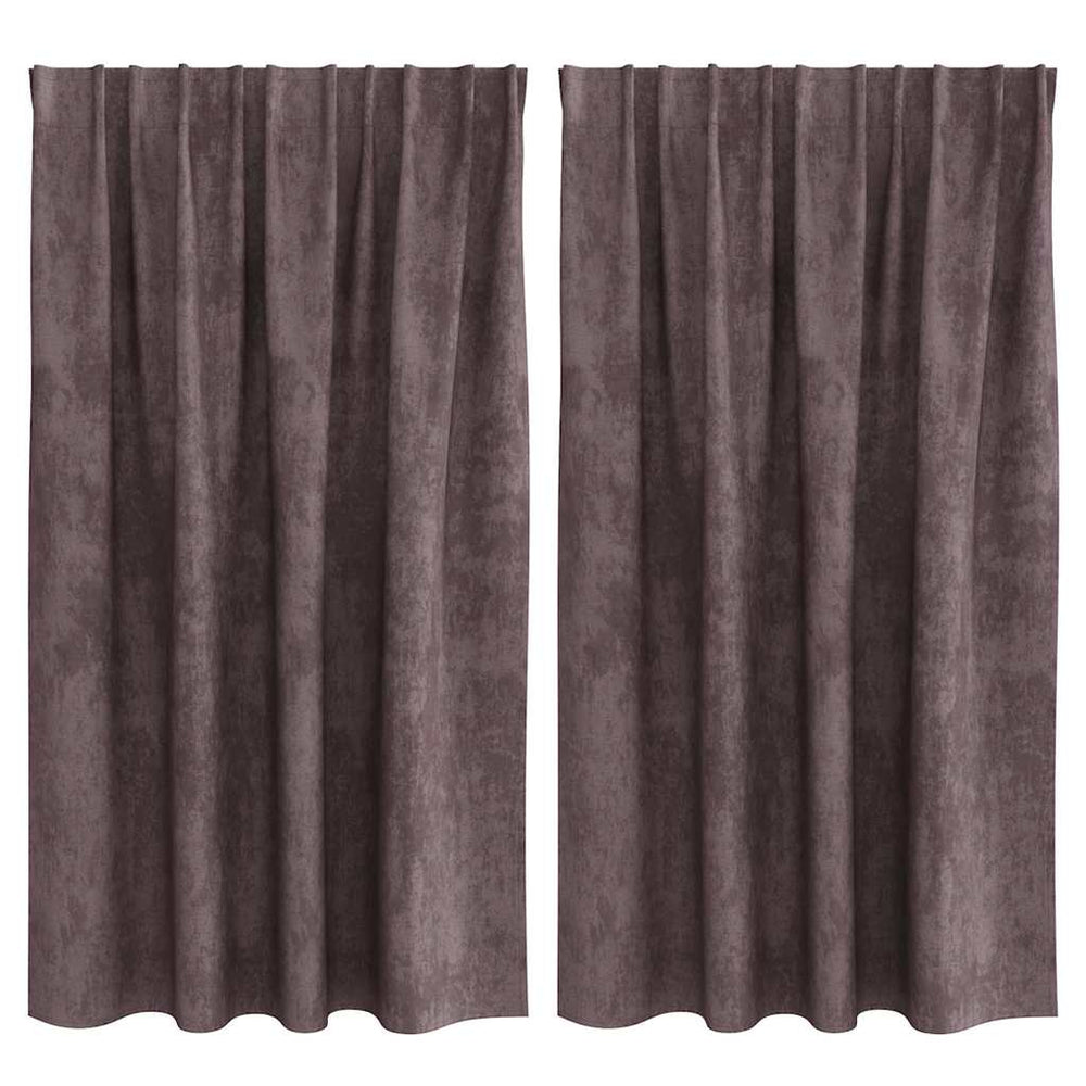 Velvet curtains 2 pcs Brown 140 x 140 cm Velvet