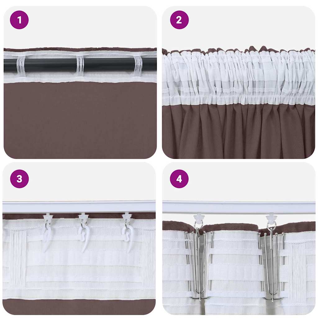Aksominio tipo užuolaidos 2 pcs Ruda 175 x 140 cm Aksomas
