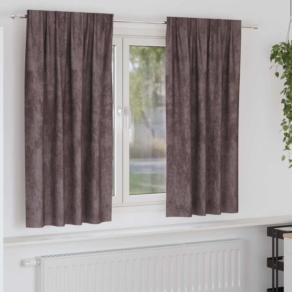 Aksominio tipo užuolaidos 2 pcs Ruda 175 x 140 cm Aksomas