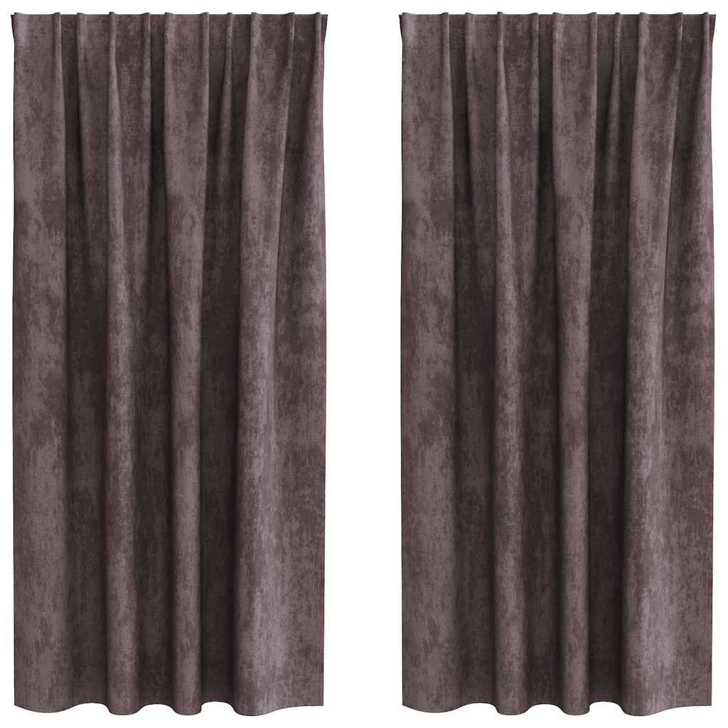 Aksominio tipo užuolaidos 2 pcs Ruda 175 x 140 cm Aksomas