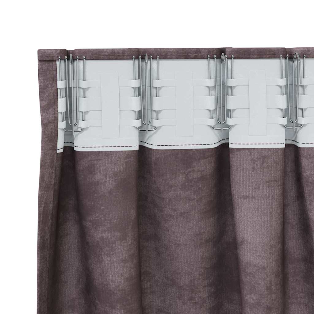 Aksominio tipo užuolaidos 2 pcs Ruda 260 x 140 cm Aksomas