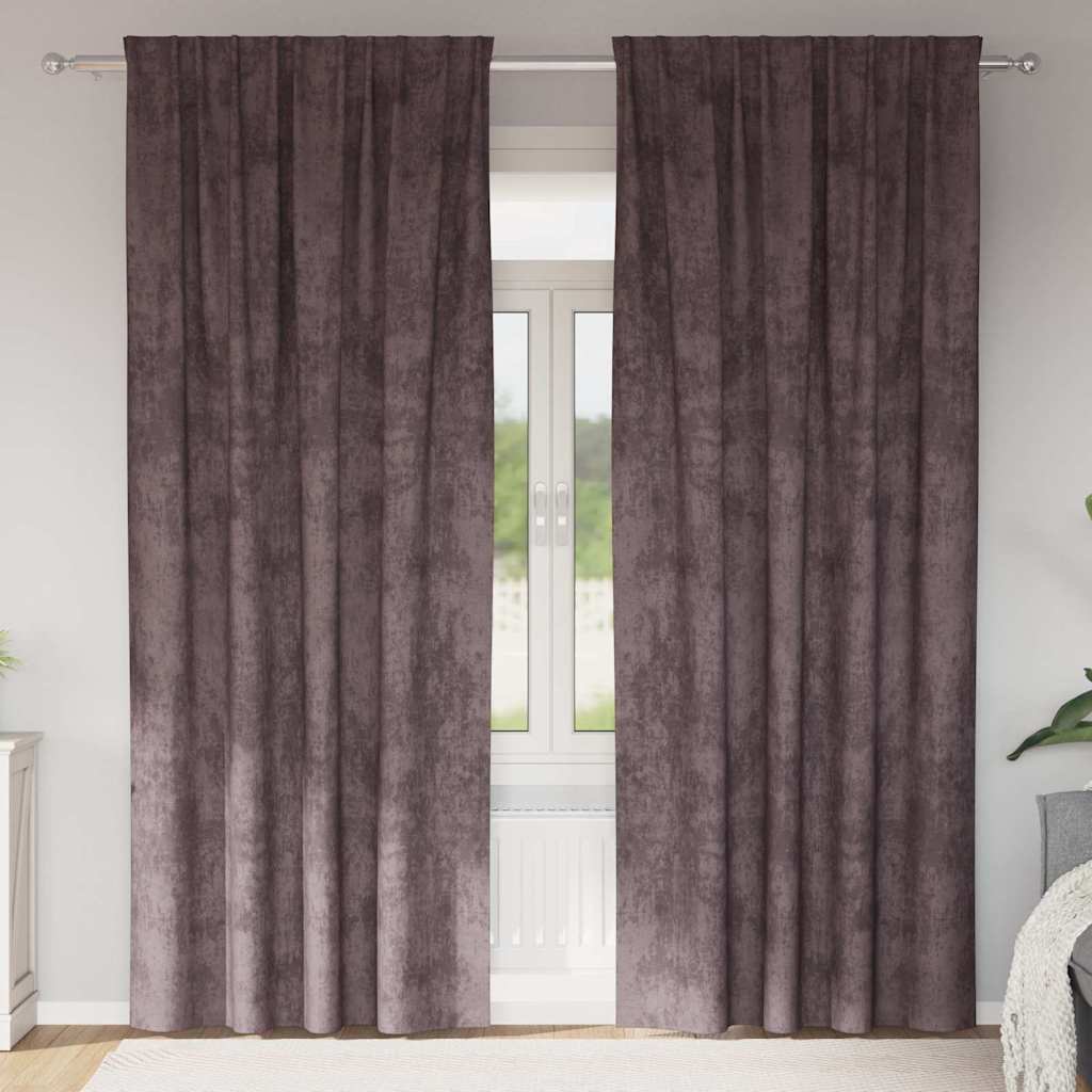 Aksominio tipo užuolaidos 2 pcs Ruda 260 x 140 cm Aksomas