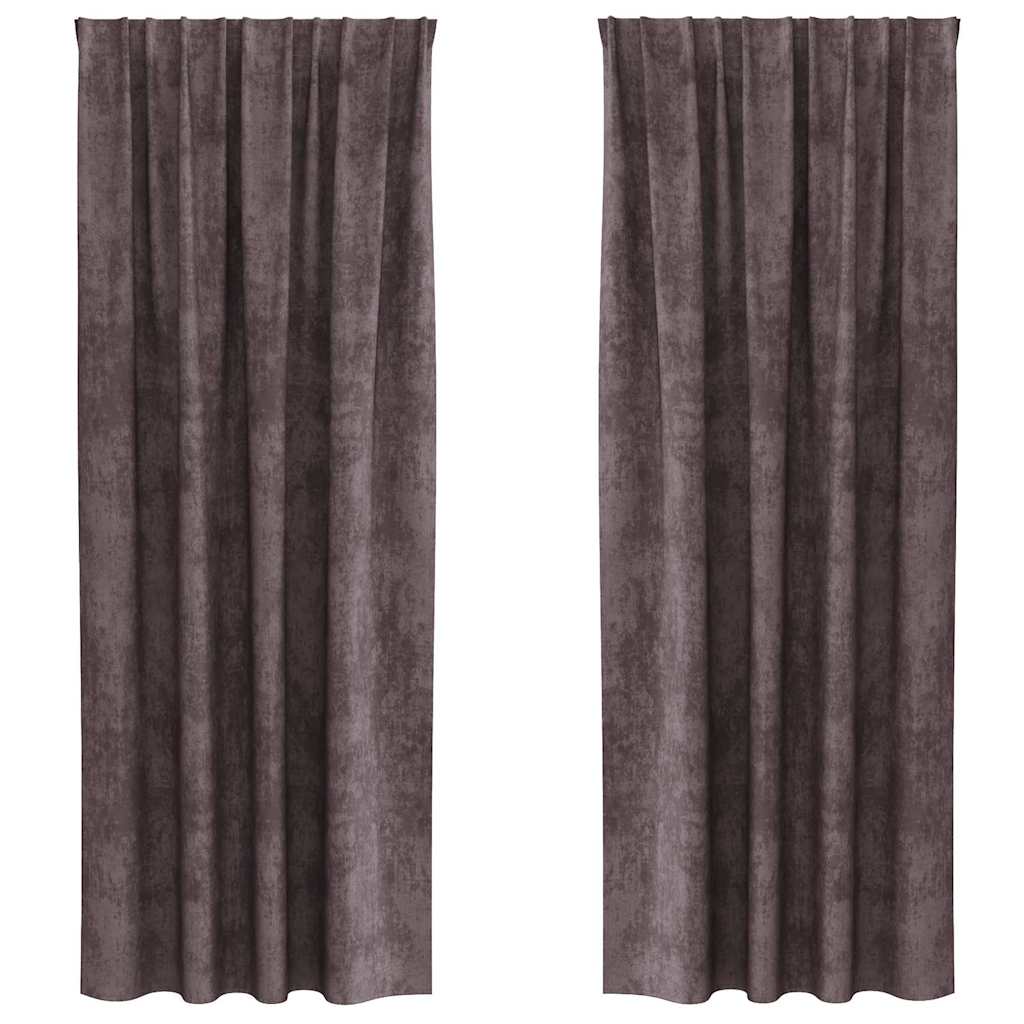 Aksominio tipo užuolaidos 2 pcs Ruda 260 x 140 cm Aksomas