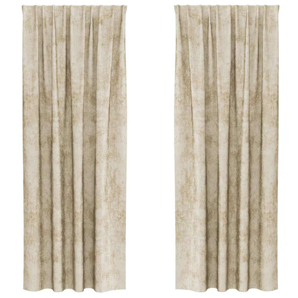 Viscose Curtains 2 pcs. with Tie-backs Cream 245x140 cm