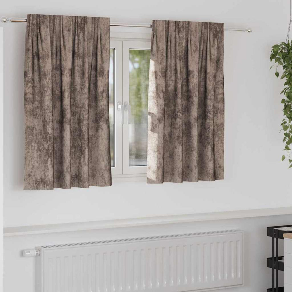 Velvet type curtains 2 pcs Cappuccino 140 x 140 cm Velvet