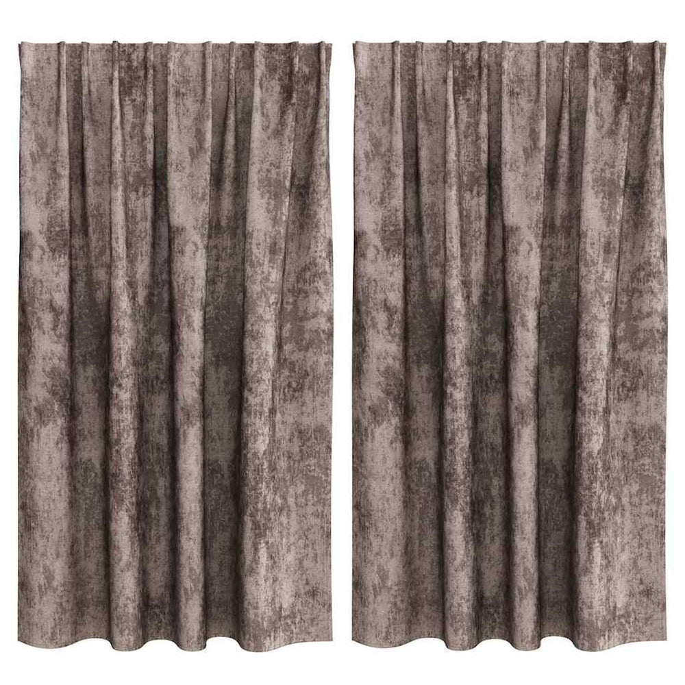 Velvet type curtains 2 pcs Cappuccino 140 x 140 cm Velvet