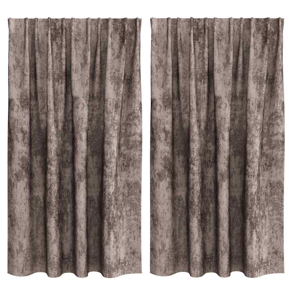 Aksominio tipo užuolaidos 2 pcs Kapučino 140 x 140 cm Aksomas
