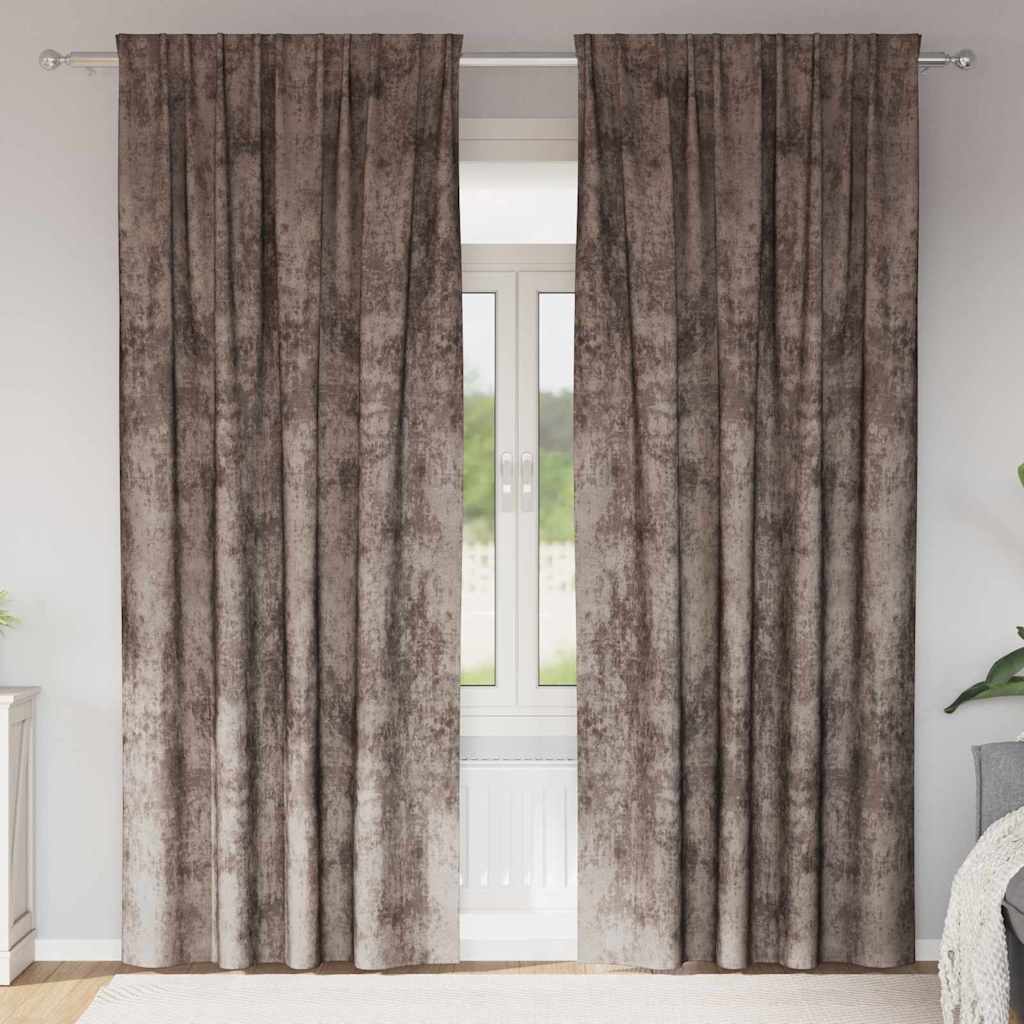 Velvet curtains 2 pcs. with eyelets Coffee 225x140 cm