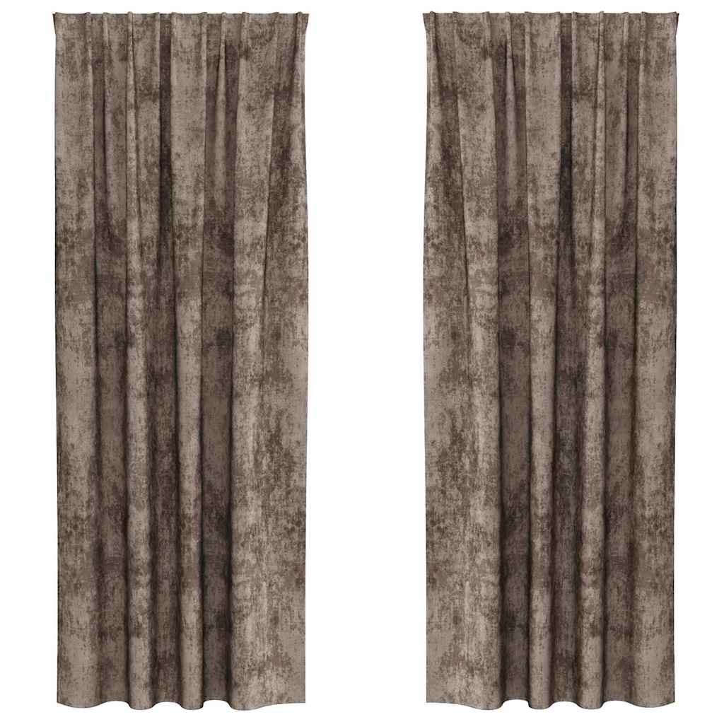 Velvet curtains 2 pcs. with eyelets Coffee 225x140 cm