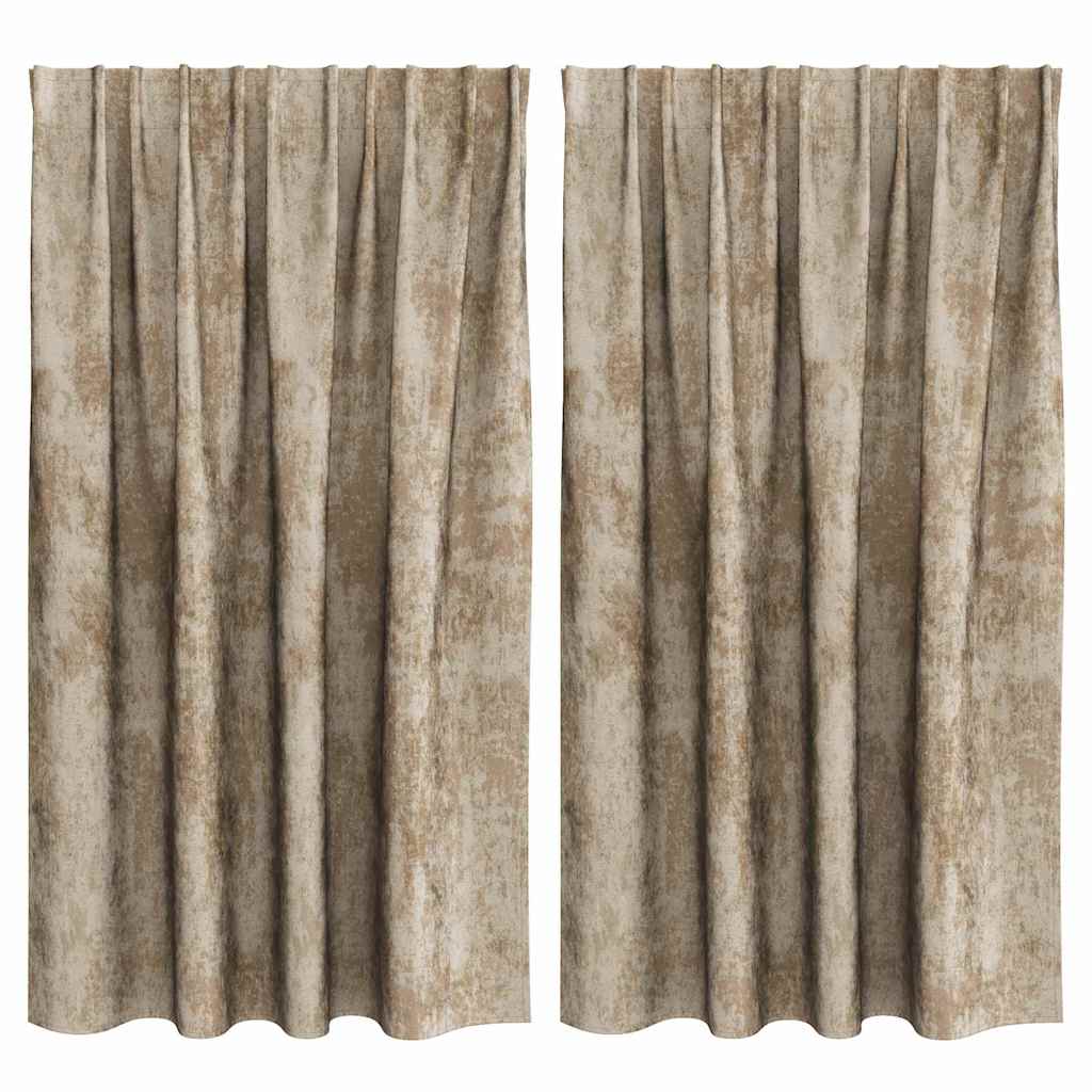 Aksominio tipo užuolaidos 2 pcs šampano 140 x 140 cm Aksomas
