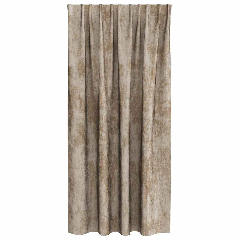 Aksominės užuolaidos 2 vnt su žiūbliais Smėlio 175x140 cm