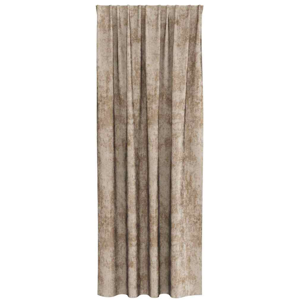 2 vnt. aksominių užuolaidų su kišenėmis Šampanas 260x140 cm