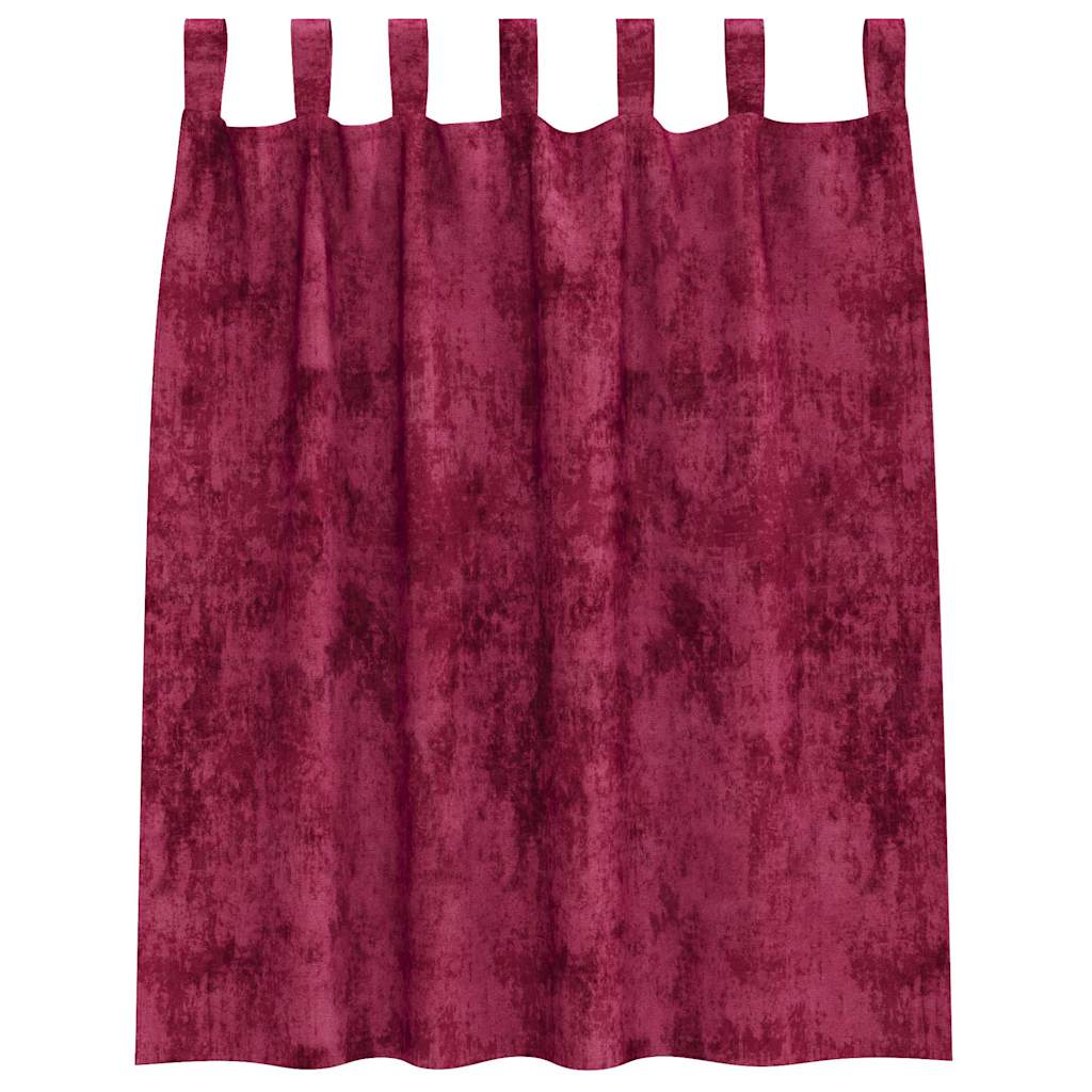 Aksominio tipo užuolaidos 2 pcs Vyno raudona 140 x 140 cm