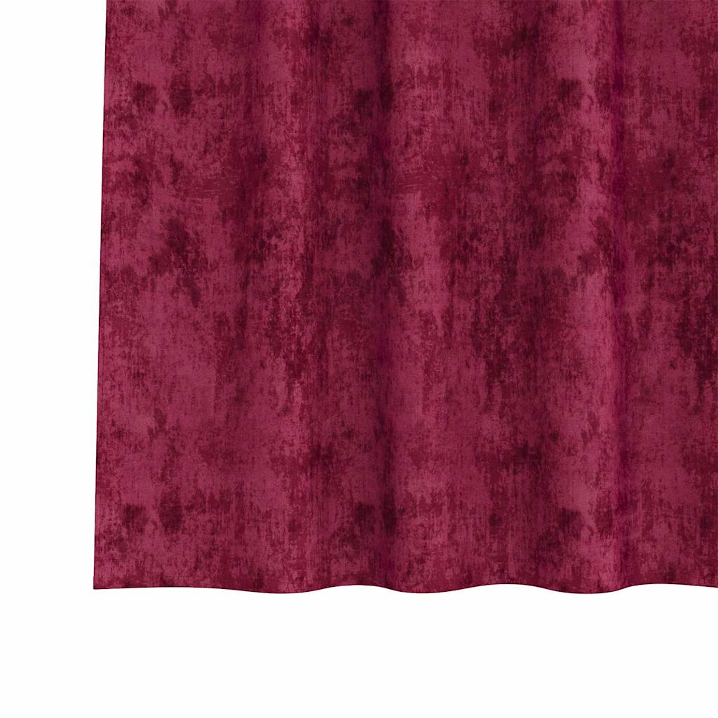 Aksominės užuolaidos 2 vnt su akių skylutėmis Burgundinė raudona 225x140 cm