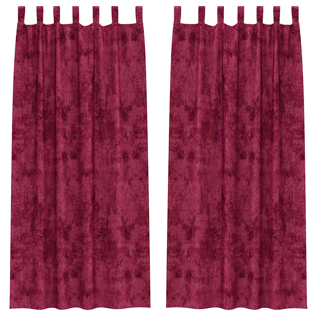 Aksominės užuolaidos 2 vnt su akių skylutėmis Burgundinė raudona 225x140 cm