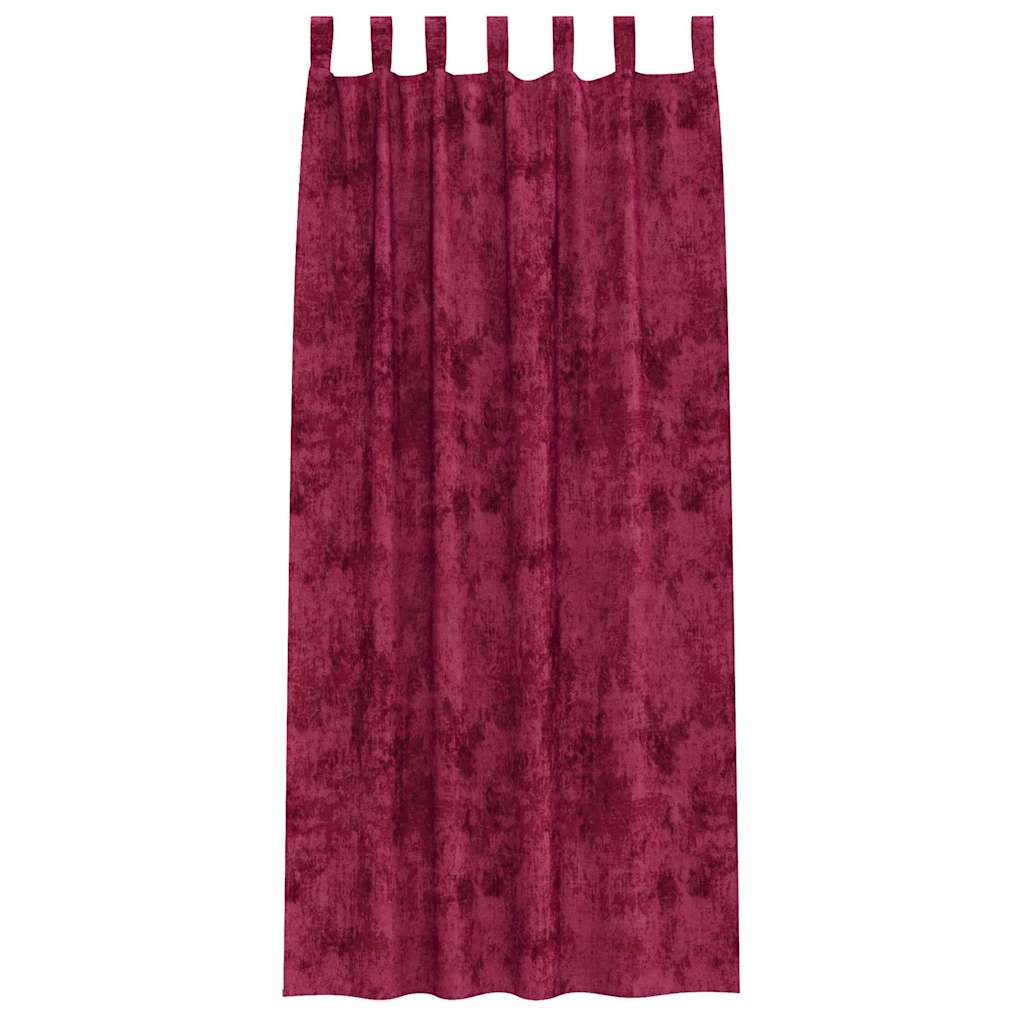 Aksominės užuolaidos 2 vnt su akių skylutėmis Burgundinė raudona 225x140 cm