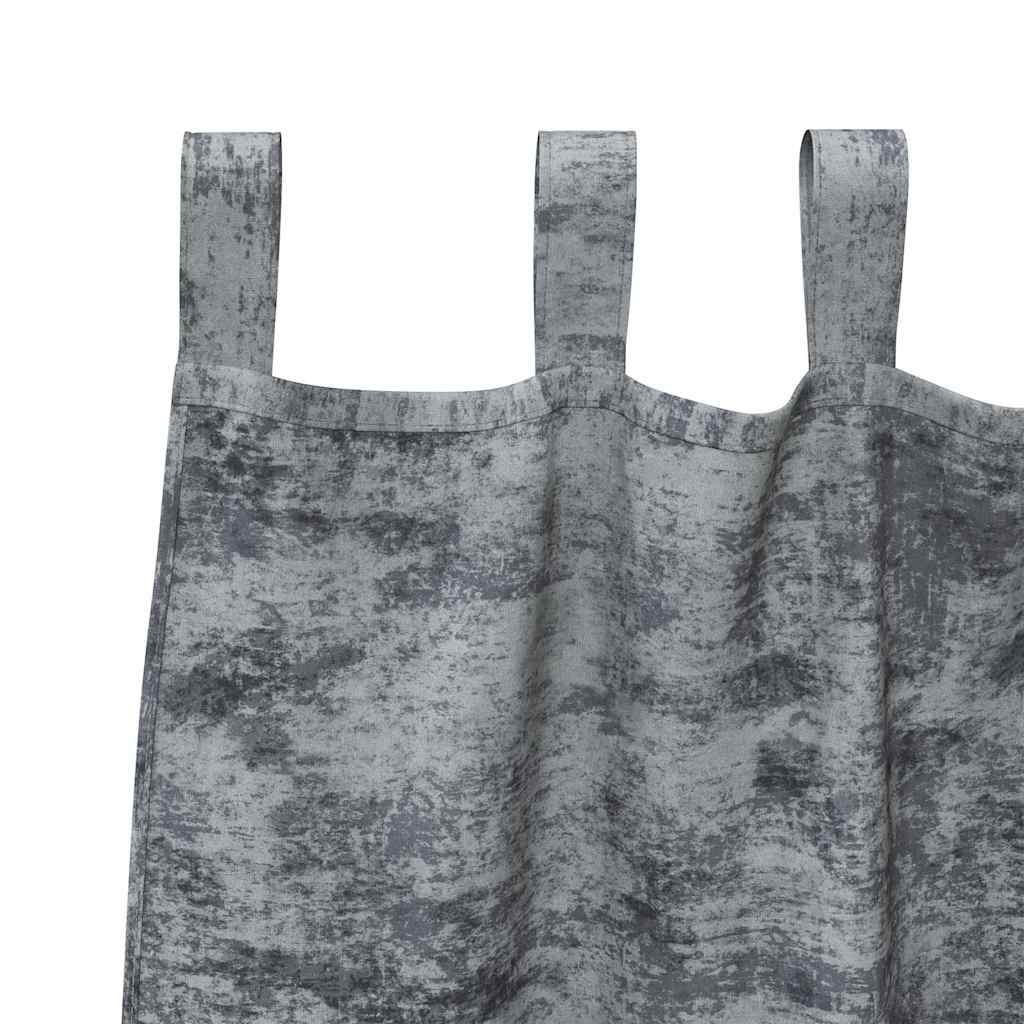 Aksominio tipo užuolaidos 2 pcs Sidabrinė Pilka 140 x 140 cm