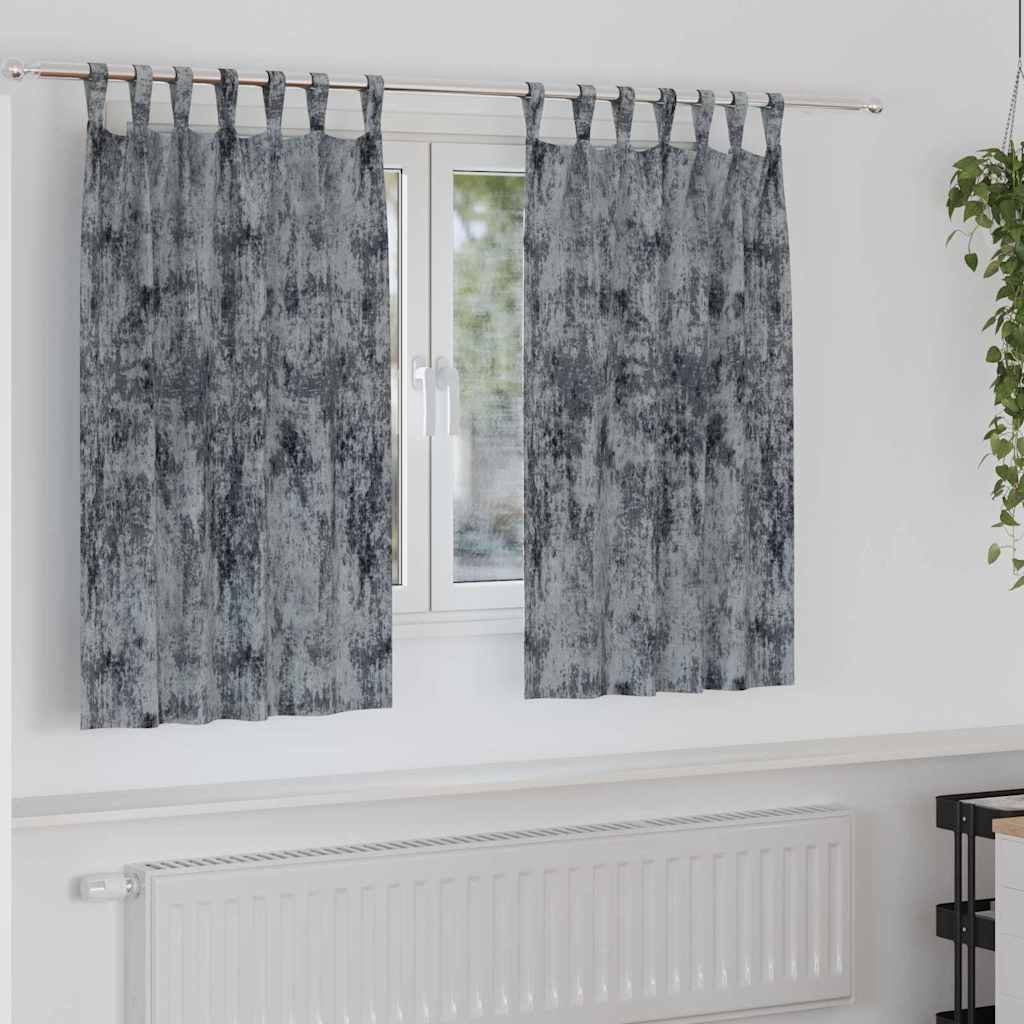 Aksominio tipo užuolaidos 2 pcs Sidabrinė Pilka 140 x 140 cm