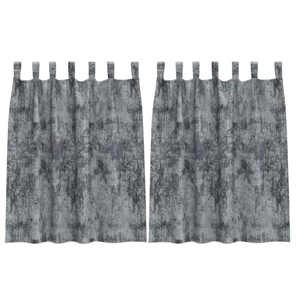 Aksominio tipo užuolaidos 2 pcs Sidabrinė Pilka 140 x 140 cm