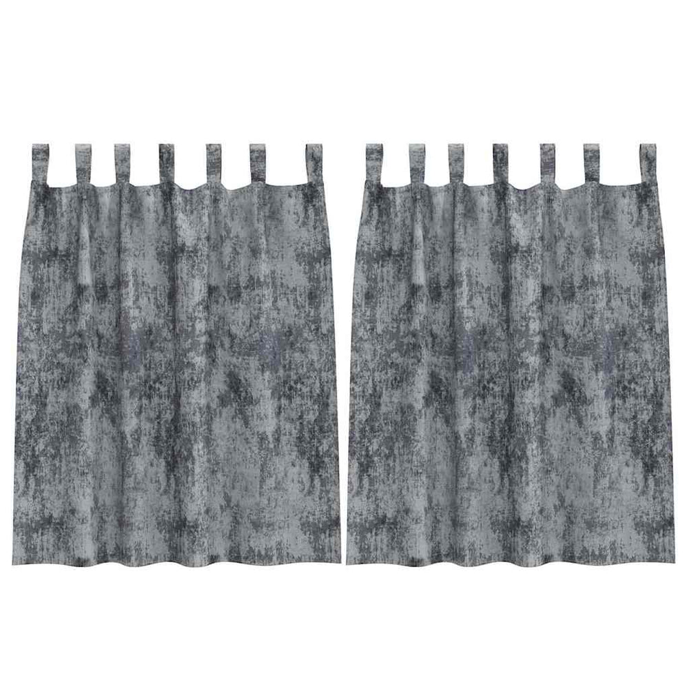 Velvet type curtains 2 pcs Silver Grey 140 x 140 cm