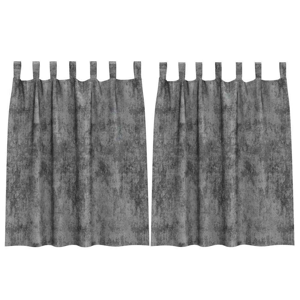 Velvet type curtains 2 pcs Grey 140 x 140 cm Velvet
