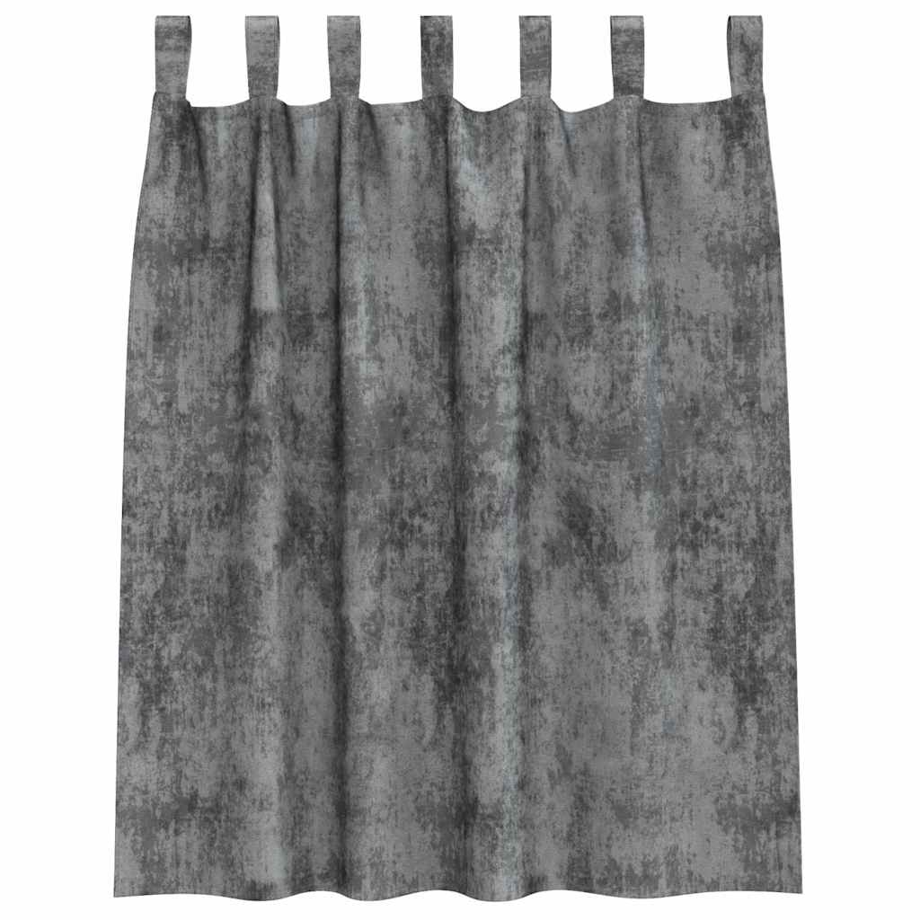 Velvet type curtains 2 pcs Grey 140 x 140 cm Velvet