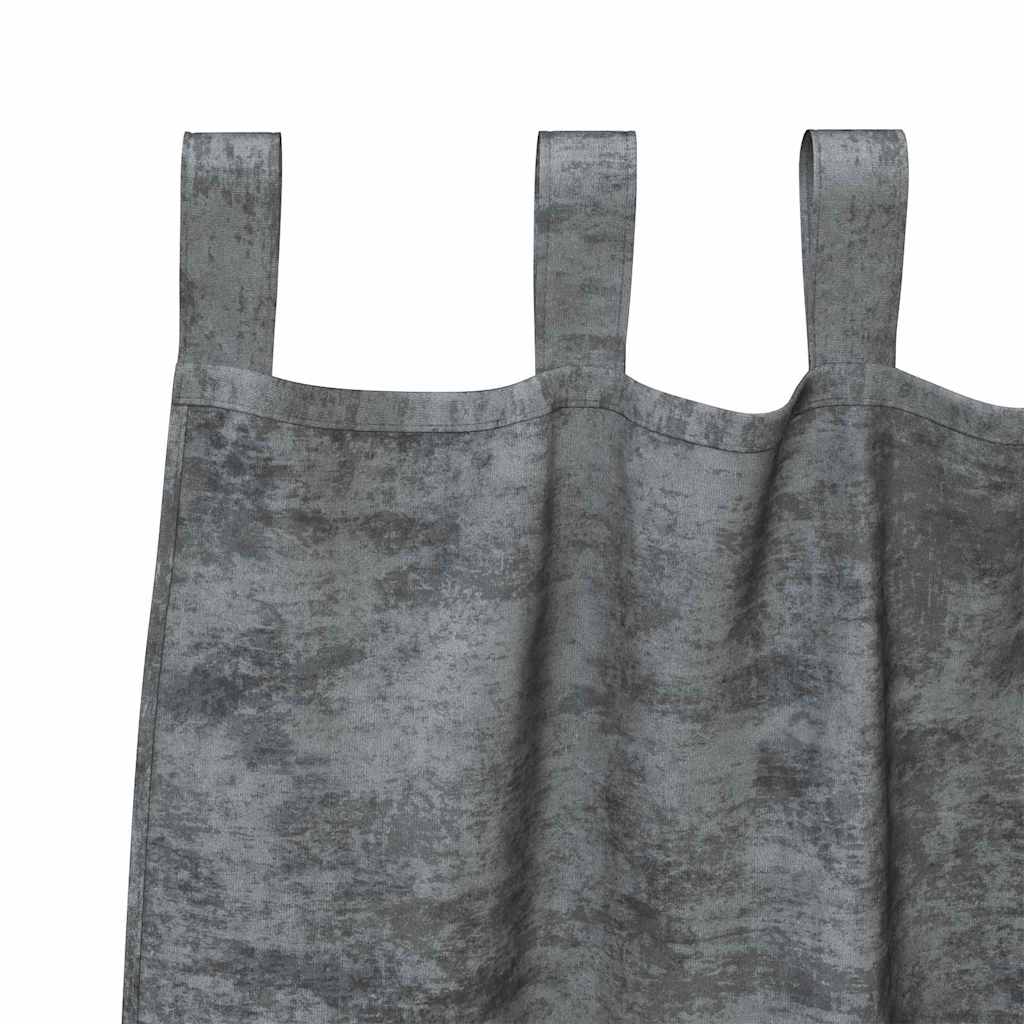 Aksominio tipo užuolaidos 2 pcs Pilka 225 x 140 cm Aksomas