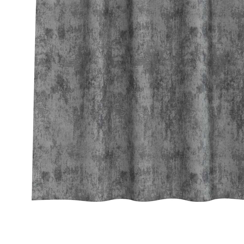Aksominės užuolaidos 2 vnt. su juostomis Pilkos 245x140 cm