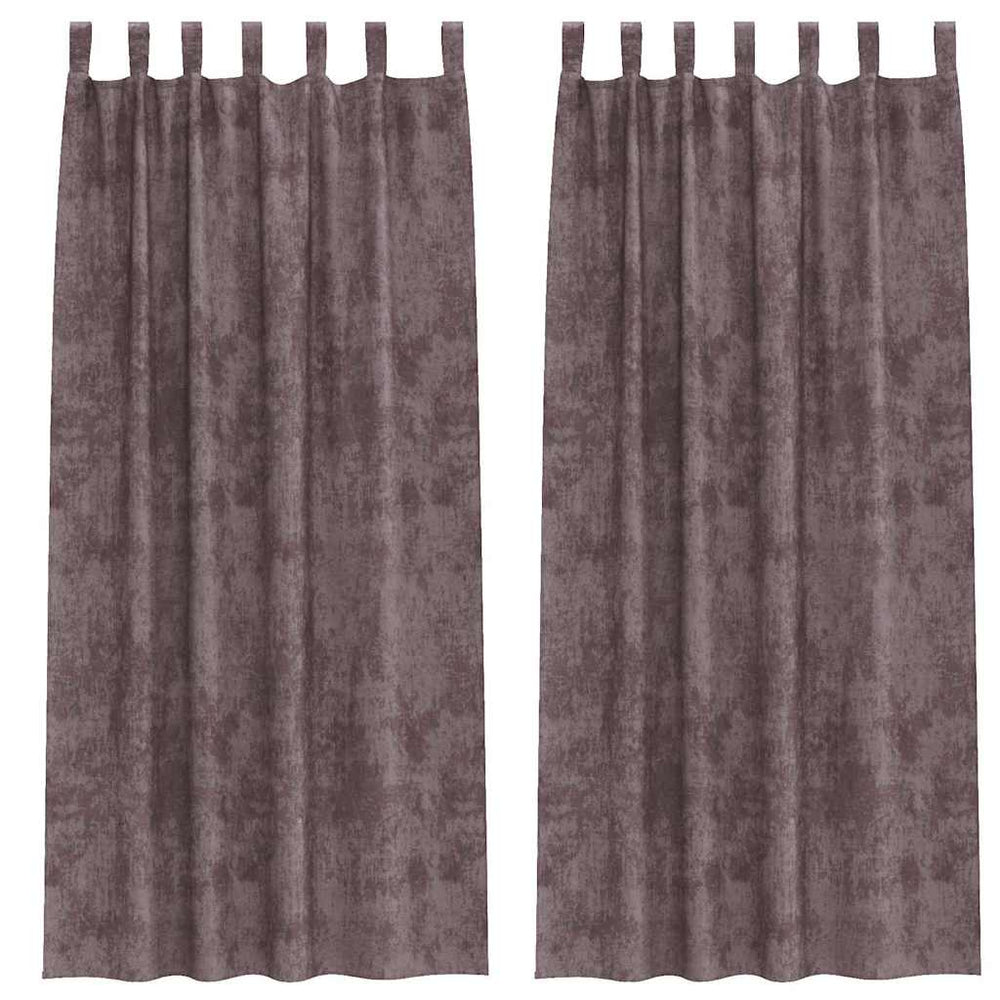 Velvet Curtains 2 pcs with Eyelets Brown 225x140 cm