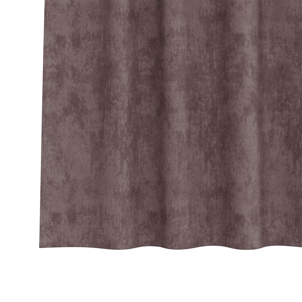 Aizkari no samta auduma 2 gab. Brūns 245 x 140 cm Samts