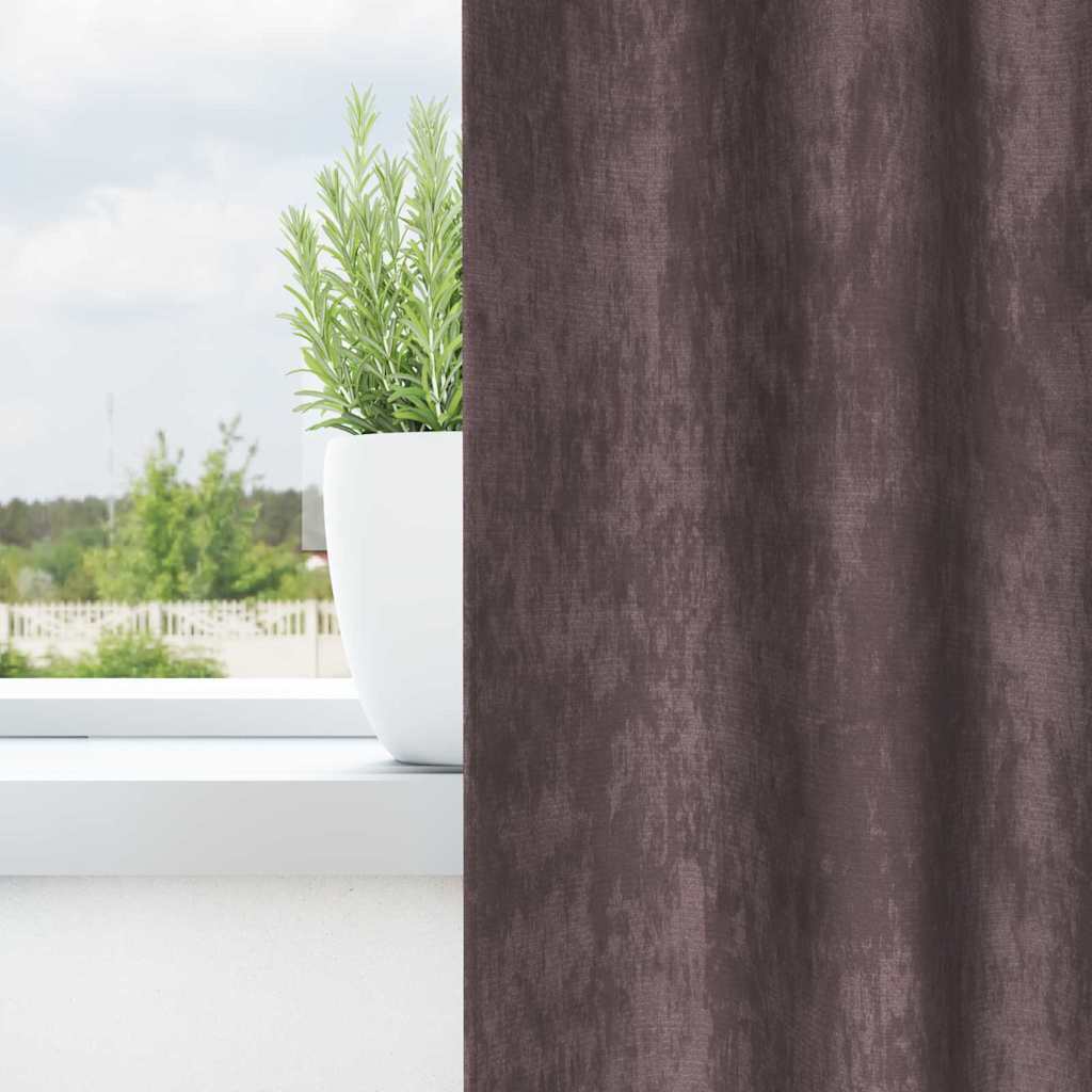 Aksominės užuolaidos 2 vnt su akys ruda 260x140 cm