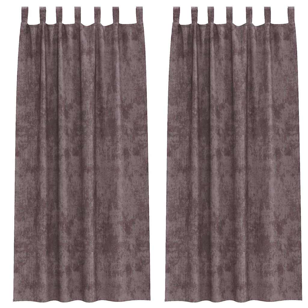 Aksominės užuolaidos 2 vnt su akys ruda 260x140 cm