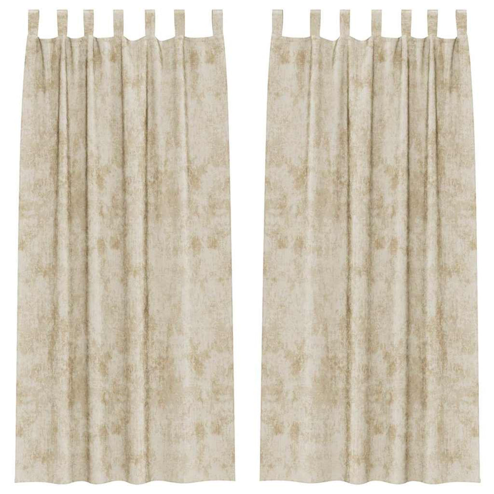 aksominės užuolaidos 2 vnt su skylutėmis kreminės 260x140 cm