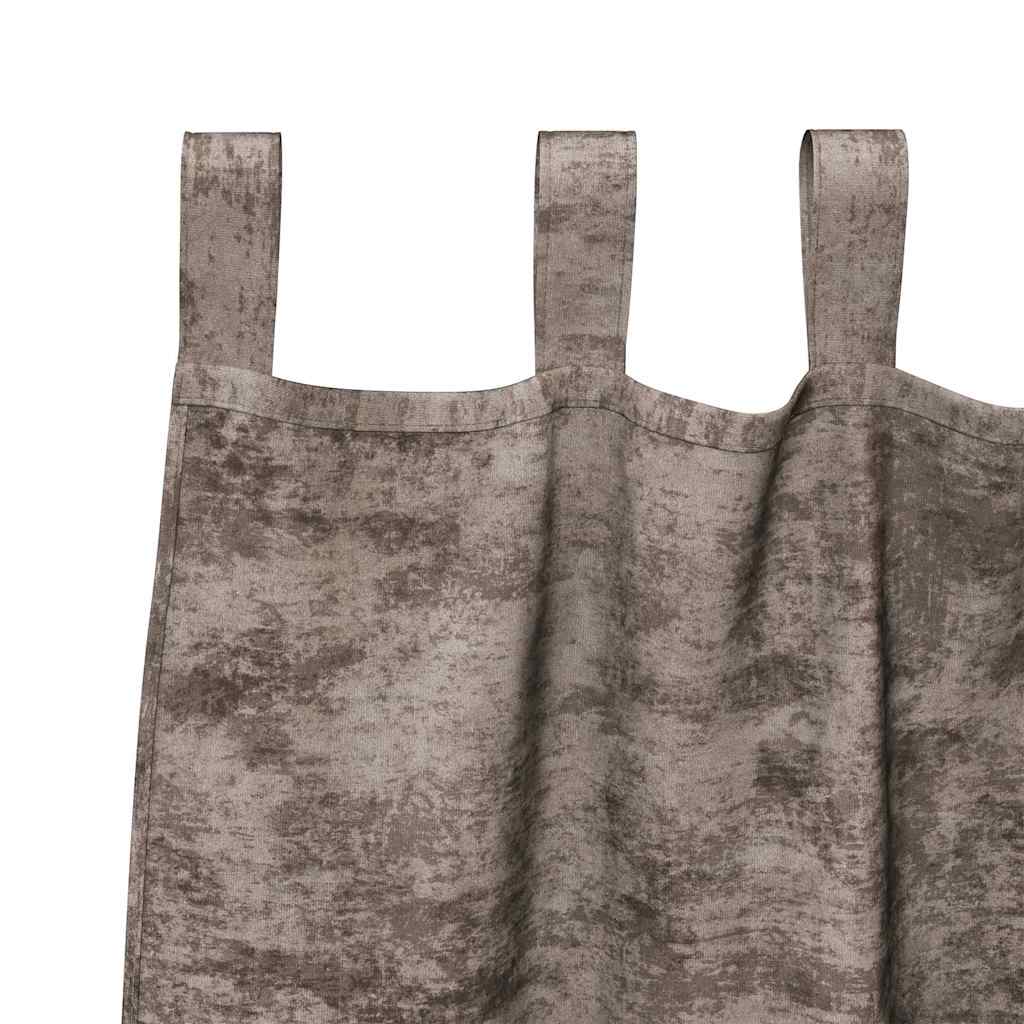 Velvet Užuolaidos 2 vnt. su Juostomis Kava 140x140 cm