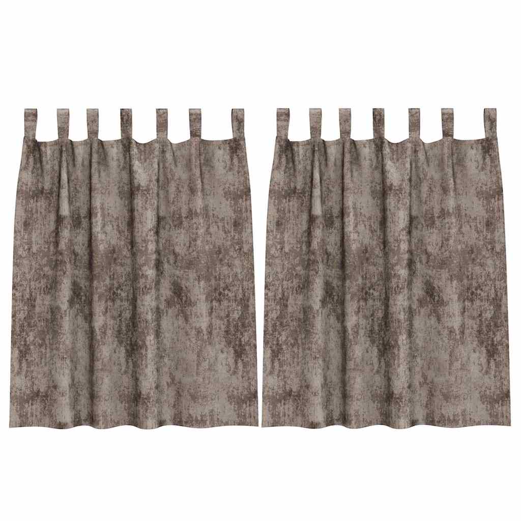 Velvet Užuolaidos 2 vnt. su Juostomis Kava 140x140 cm