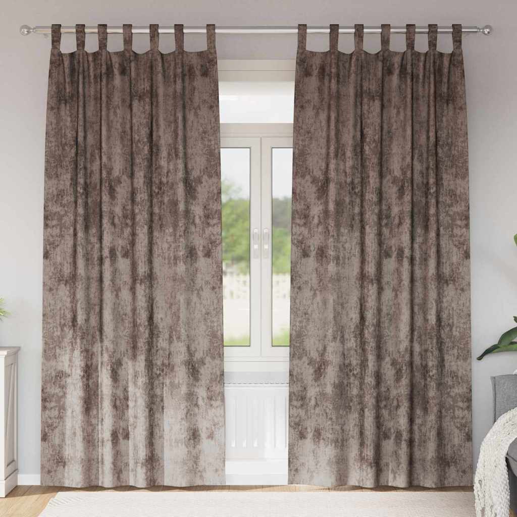 veliūrinės užuolaidos 2 vnt su akių laikikliais Kakava 225x140 cm