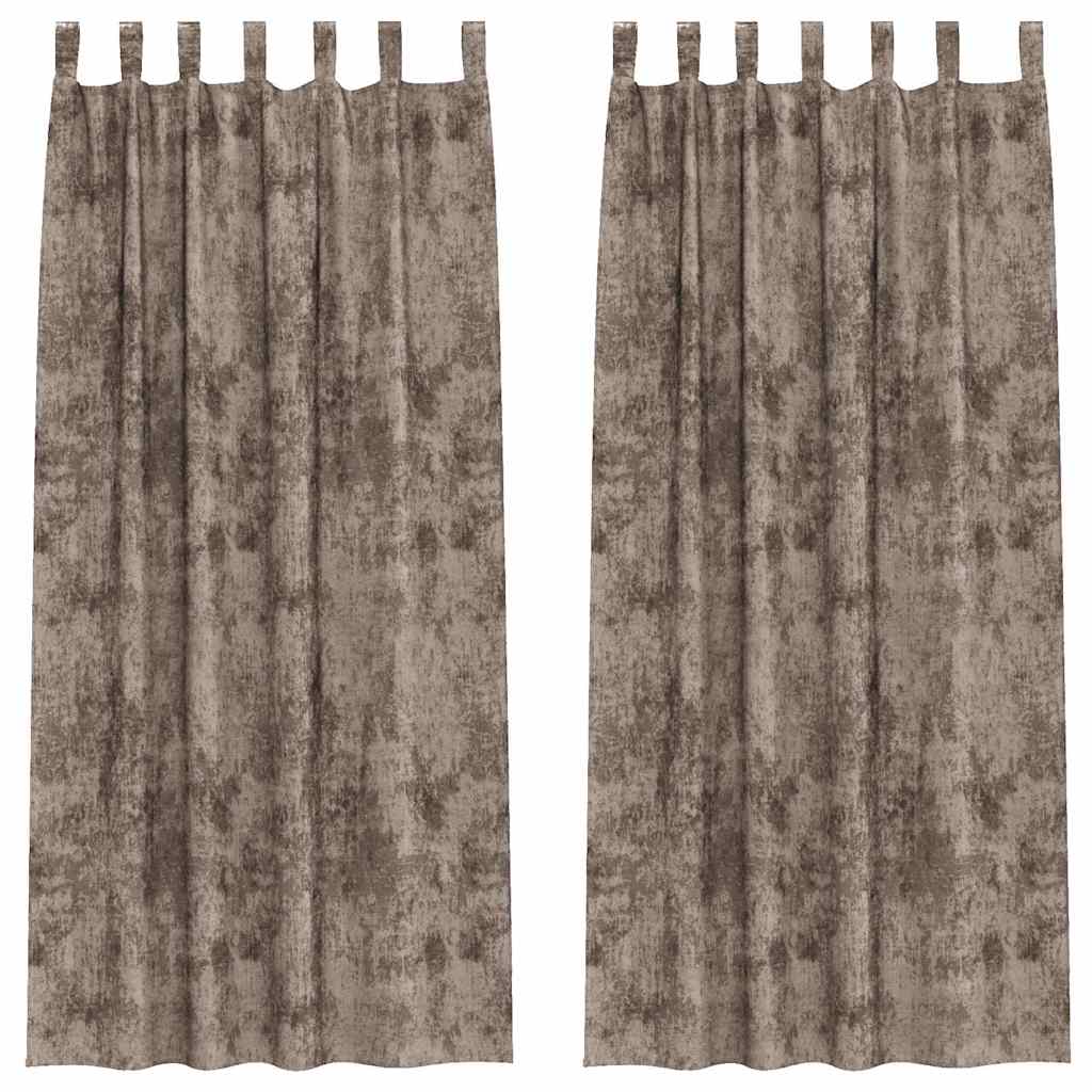 veliūrinės užuolaidos 2 vnt su akių laikikliais Kakava 225x140 cm