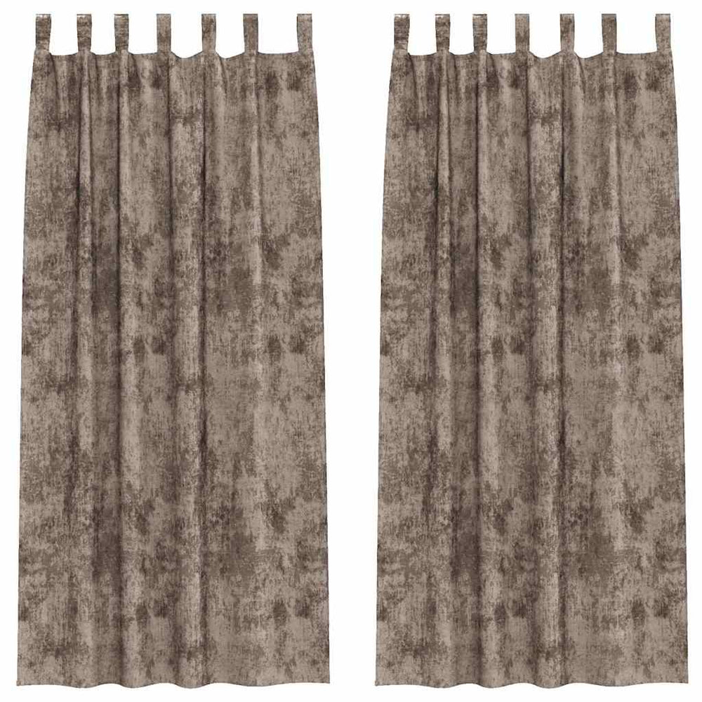 Velvet Curtains 2 pcs with Eyelets Cappuccino 245x140 cm