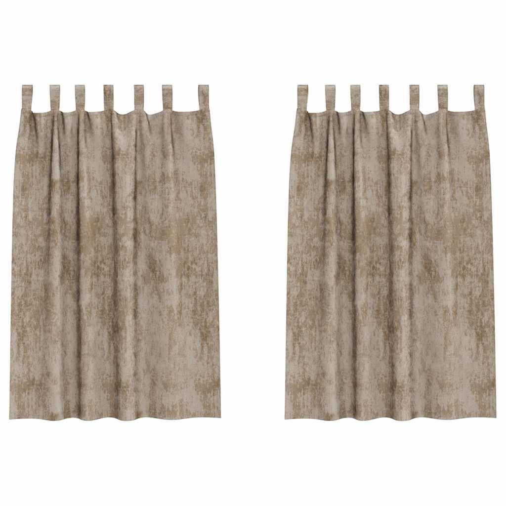 Samta aizkari 2 gab. ar piesienamām virvēm šampanieša krāsā 175x140 cm