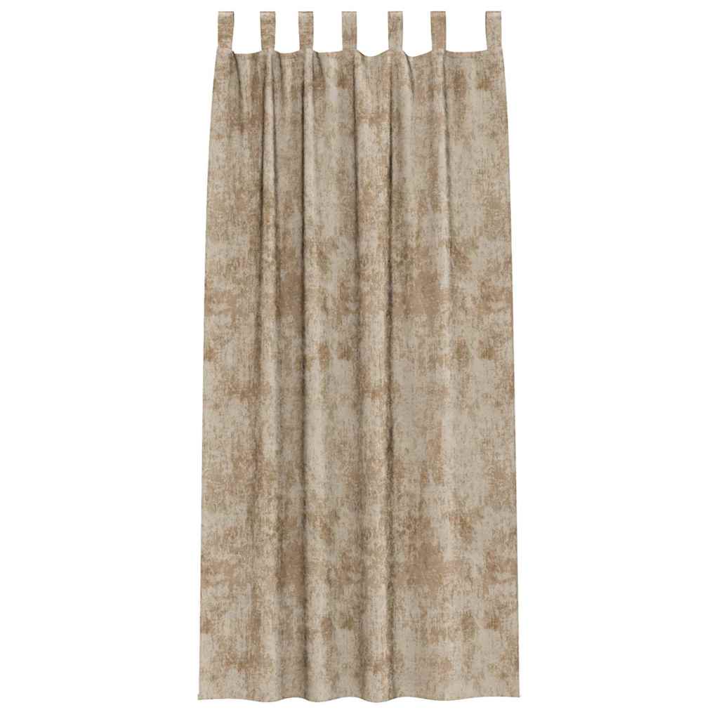 aksominės užuolaidos 2 vnt. su aklėmis smėlio spalvos 260x140 cm