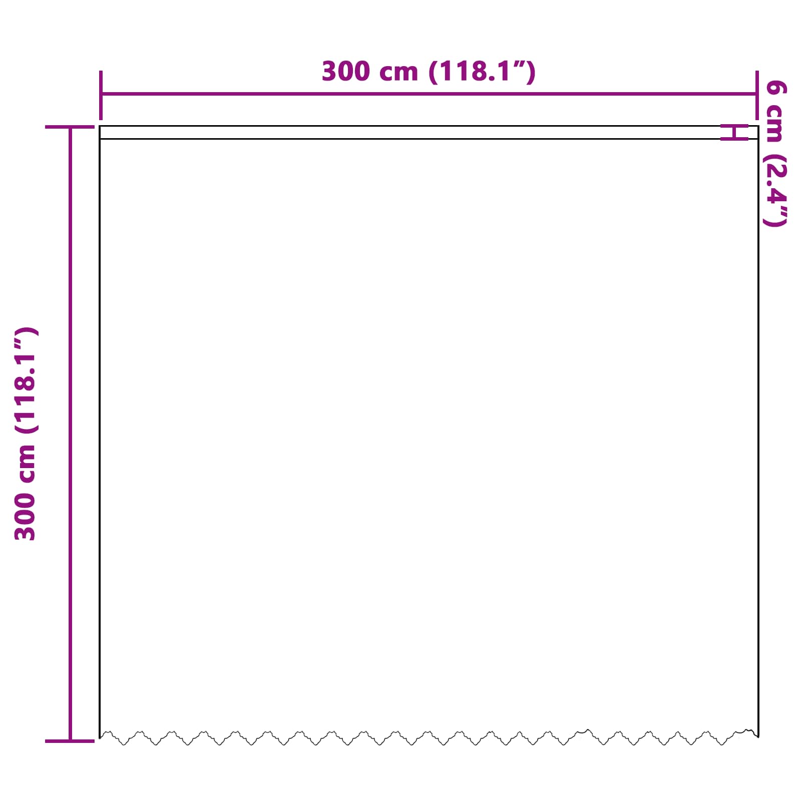 Nėrinių Užuolaida Balta 300 x 300 cm Poliesteris