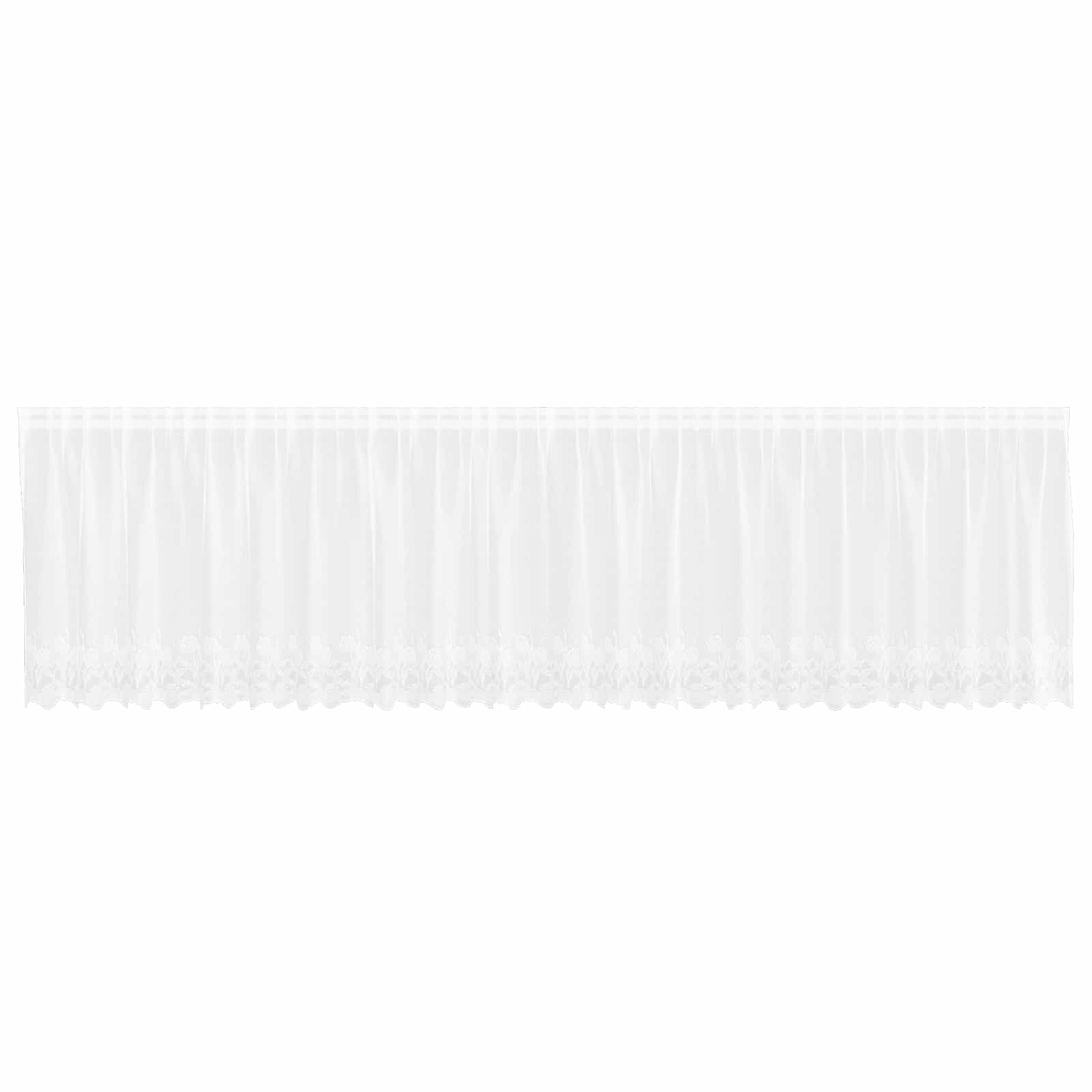 Lace Curtain Floral White 120 x 600 cm Polyester