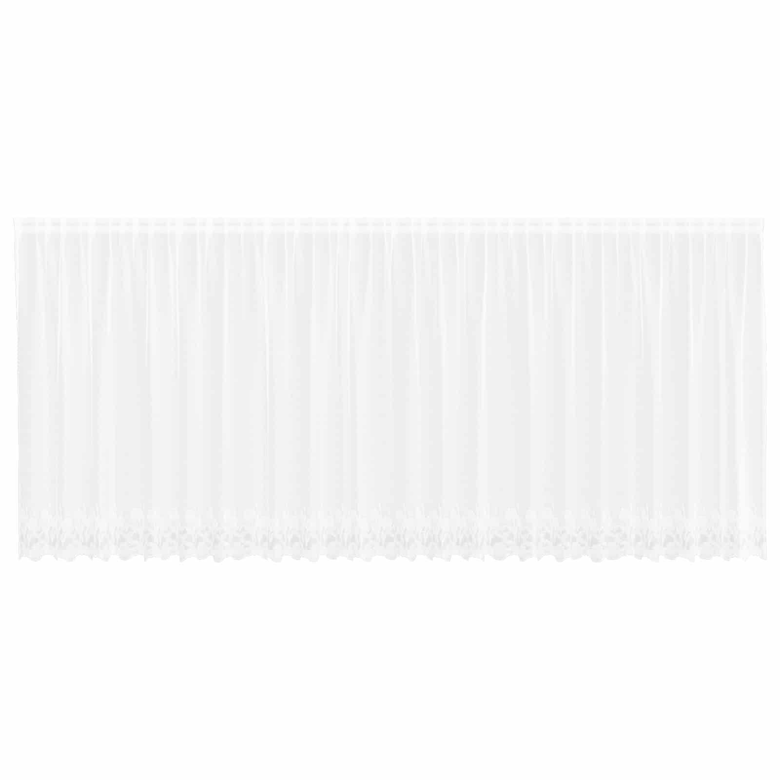 Lace Curtain Floral White 140 x 600 cm Polyester