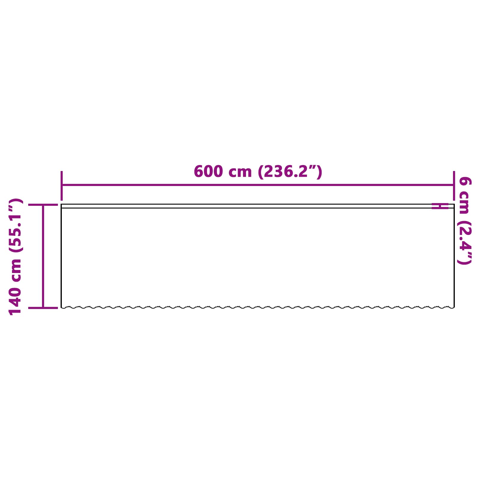Lace Curtain Floral White 140 x 600 cm Polyester