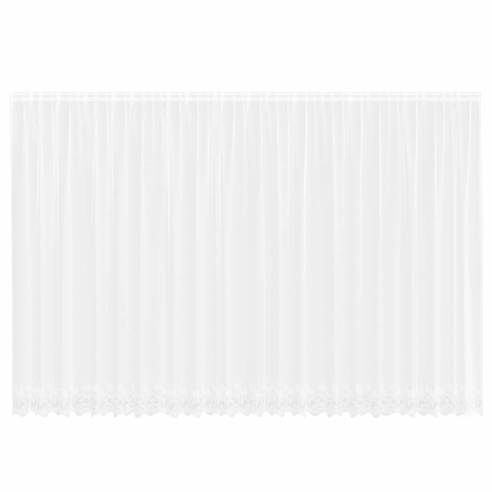 Lace Curtain Floral White 240 x 600 cm Polyester