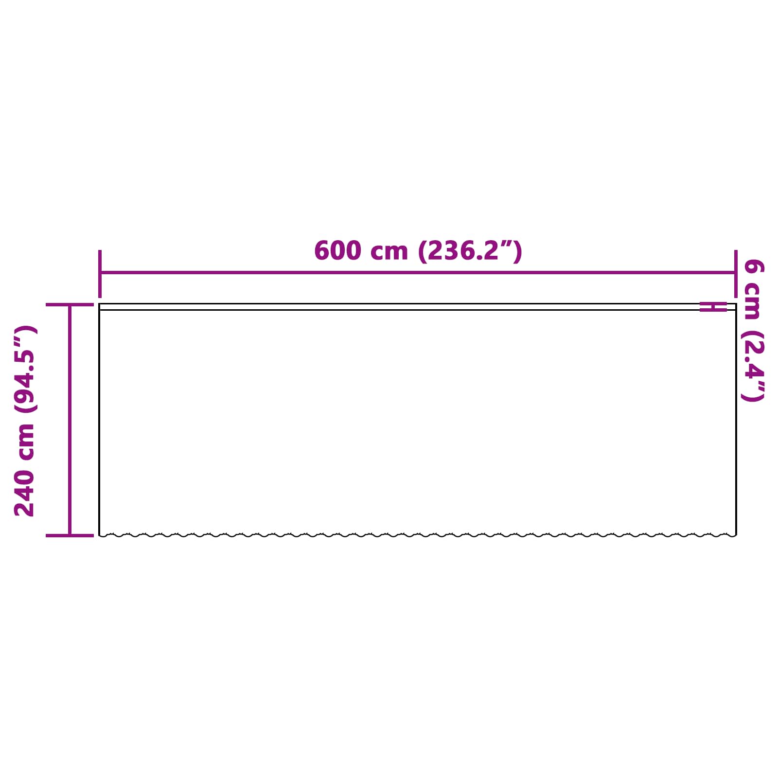 Lace Curtain Floral White 240 x 600 cm Polyester