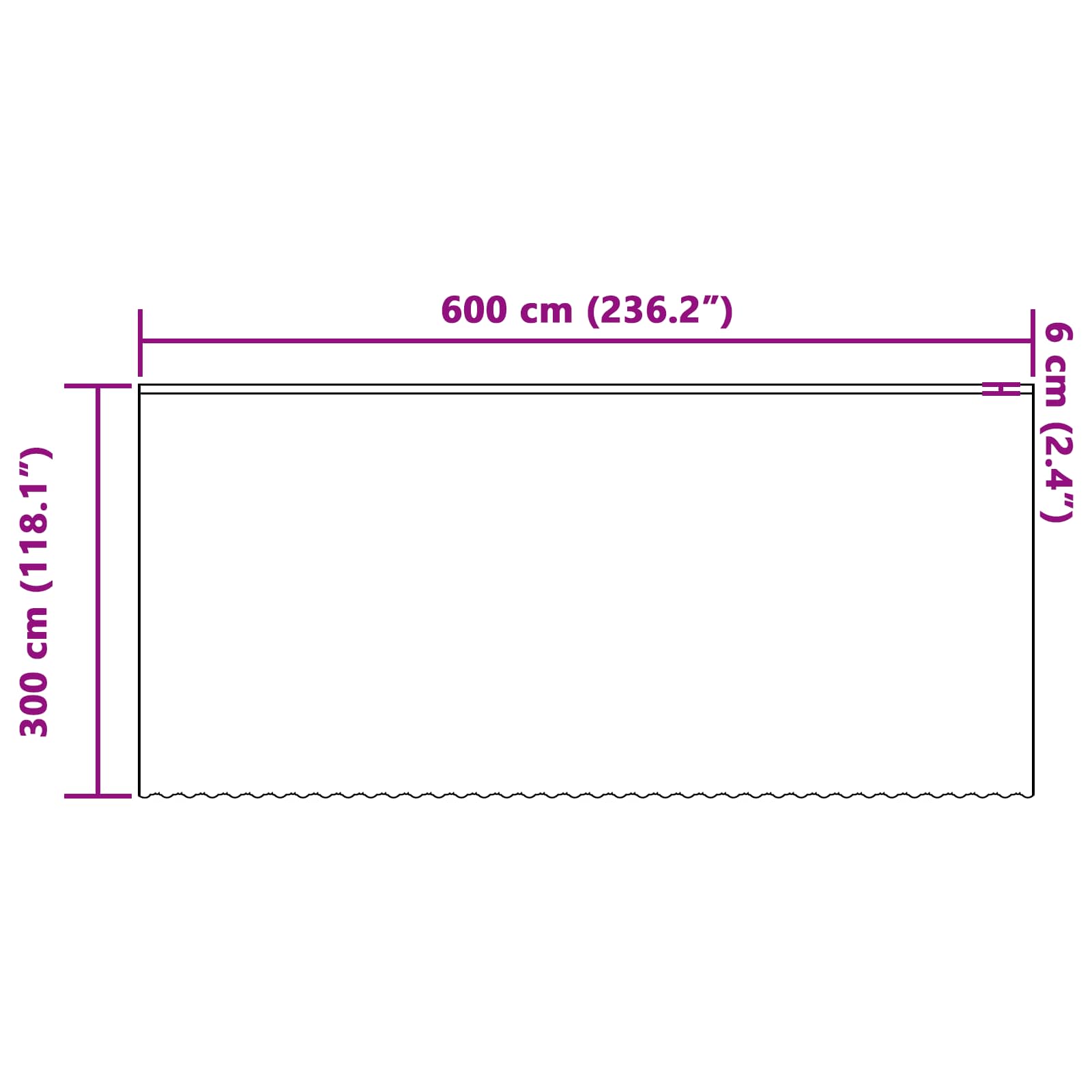 Aizkari ar drapērijām Ziedu Balts 600 × 300 cm Poliesters