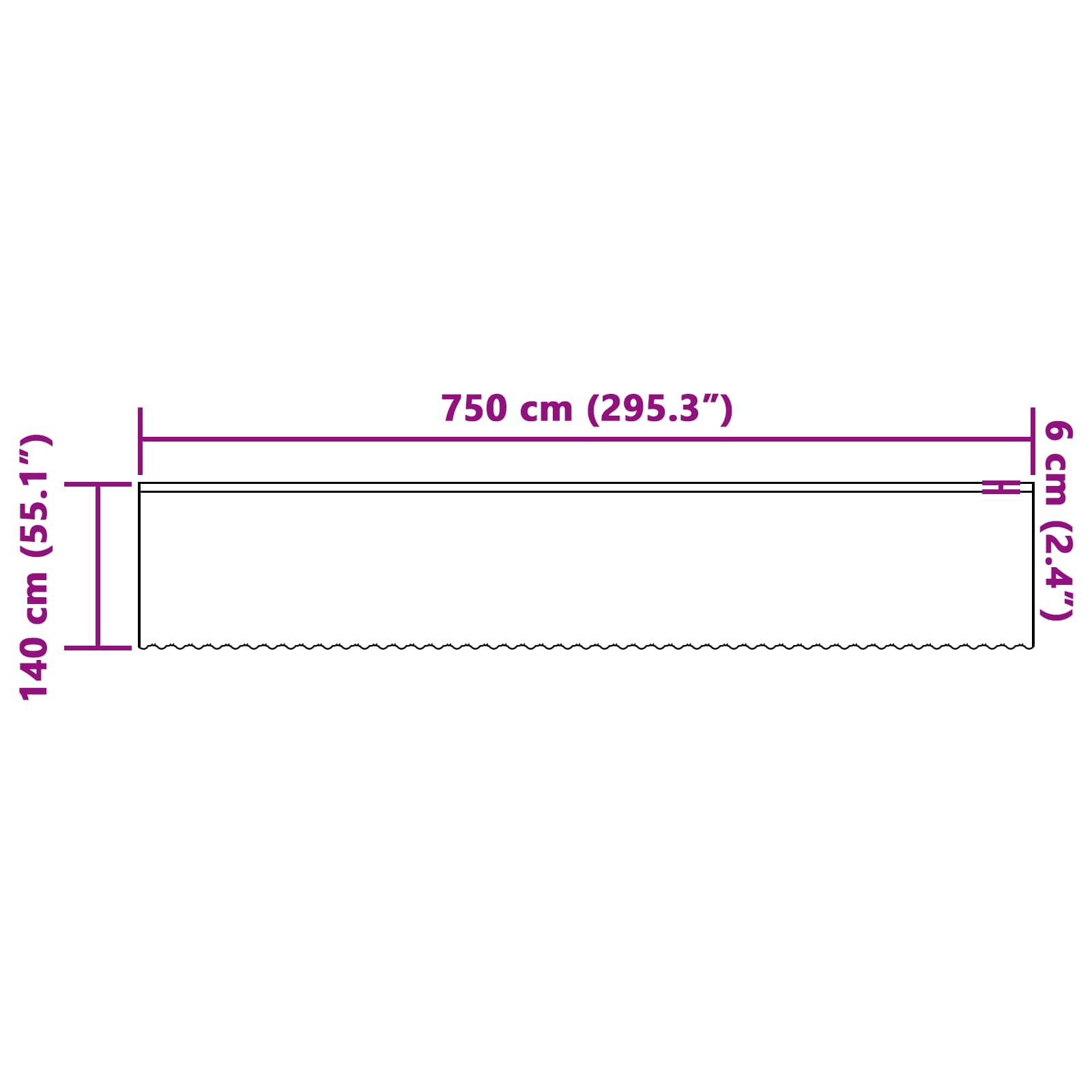Curtains with drapes White 750 x 140 cm Polyester