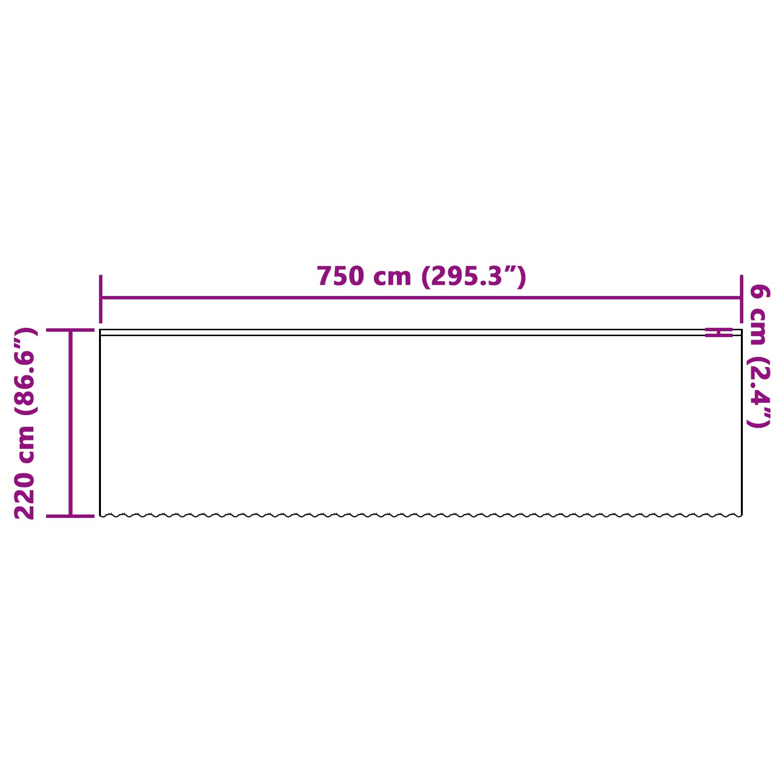 Curtains with drapes White 750 x 220 cm Polyester