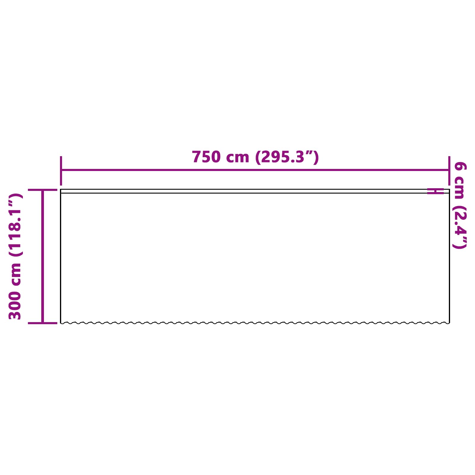 Užuolaidos su užuolaidomis Balta 750 x 300 cm Poliesteris